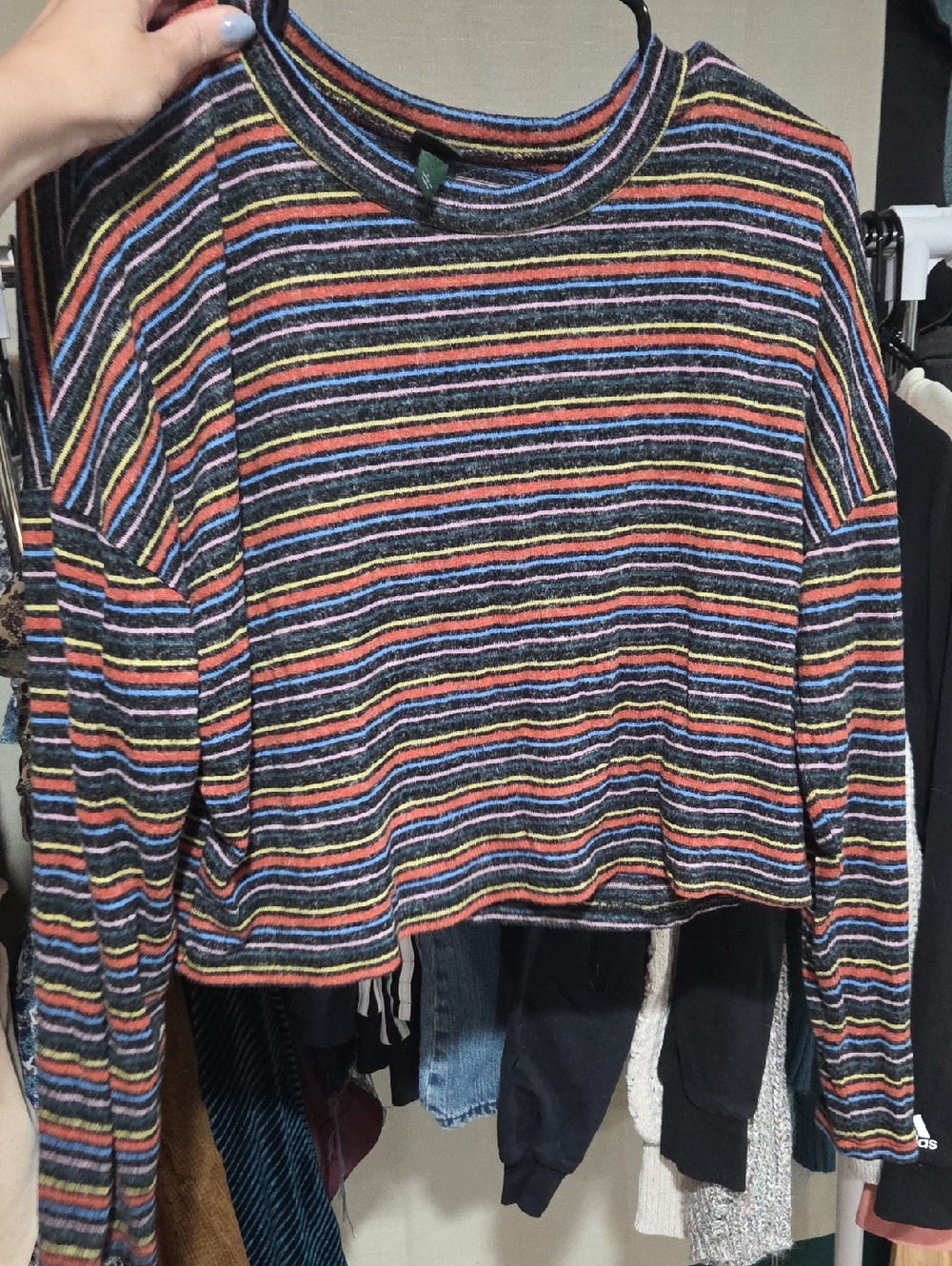 Wild Fable Large Colorful Stripped Tee - Cropped!